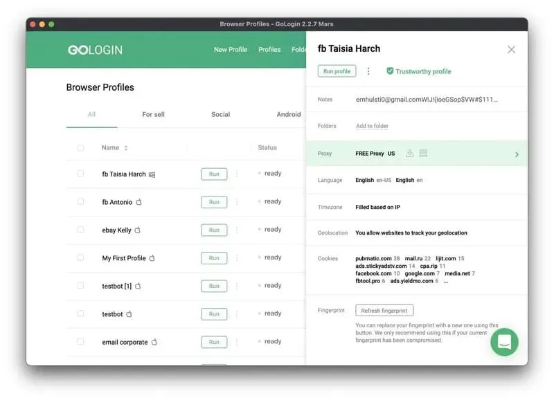 Недостатки при загрузке и использовании GoLogin